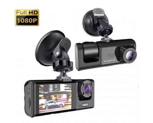 Відеореєстратор 1080P з нічним баченням, IPS-екраном та 2 камерами