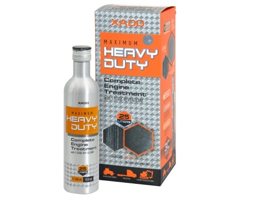 Атомарний кондиціонер металу, для важконавантаженої техніки XADO Maximum Heavy Duty з ревіталізантом  Упаковка: флакон 500 мл