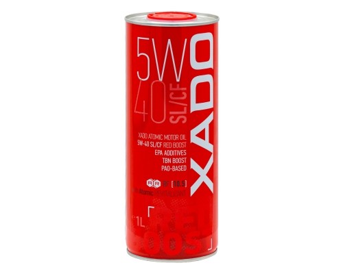 Моторна олива XADO Atomic Oil 5W-40 SL/CF RED BOOST синтетична  жерстяна банка 1 л