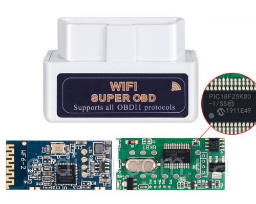 Автосканер ELM327 v1.5 Wi-Fi (PIC18F25K80) дві плати, повна версія