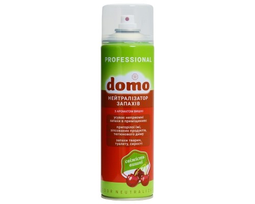 Професійний нейтралізатор запахів DOMO СВІЖІСТЬ ВИШНІ  Упаковка: Аэрозольный баллон 500 мл