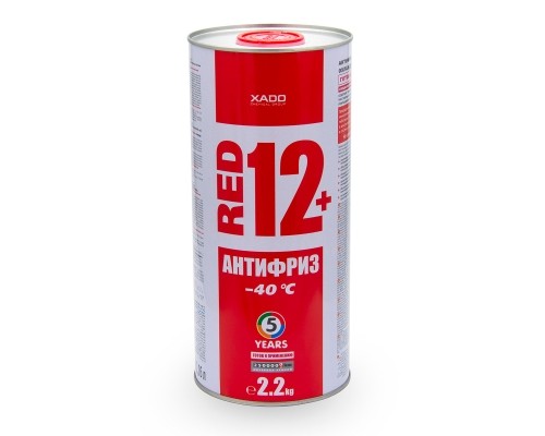 Антифриз для двигуна XADO Antifreeze Red 12+ -40⁰С  Упаковка: жестяна банка 2 л