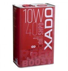Напівсинтетична олива XADO Atomic Oil 10W-40 SHPD (SL/CI-4) RED BOOST  упаковка 4 л