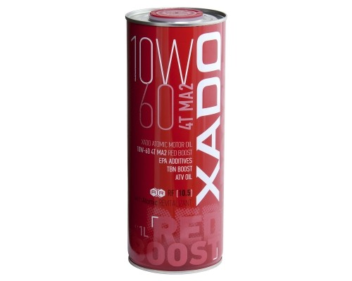 Моторна олива XADO Atomic Oil 10W-60 4T MA2 RED BOOST синтетична  упаковка 1 л