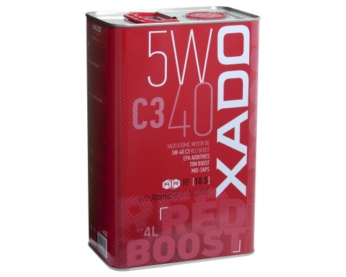Синтетична олива XADO Atomic Oil 5W-40 C3 RED BOOST  упаковка 4 л