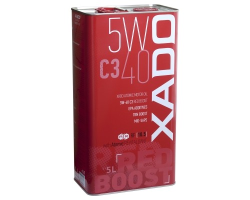 Синтетична олива XADO Atomic Oil 5W-40 C3 RED BOOST  упаковка 5 л