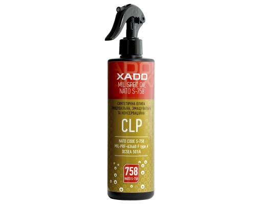 Мастило для чищення, змащування та консервації зброї XADO CLP OIL-758  Упаковка: флакон 500 мл
